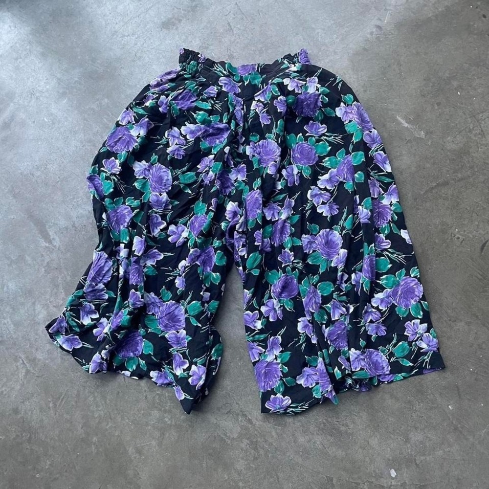 Floral purple and green pant skirt! size medium